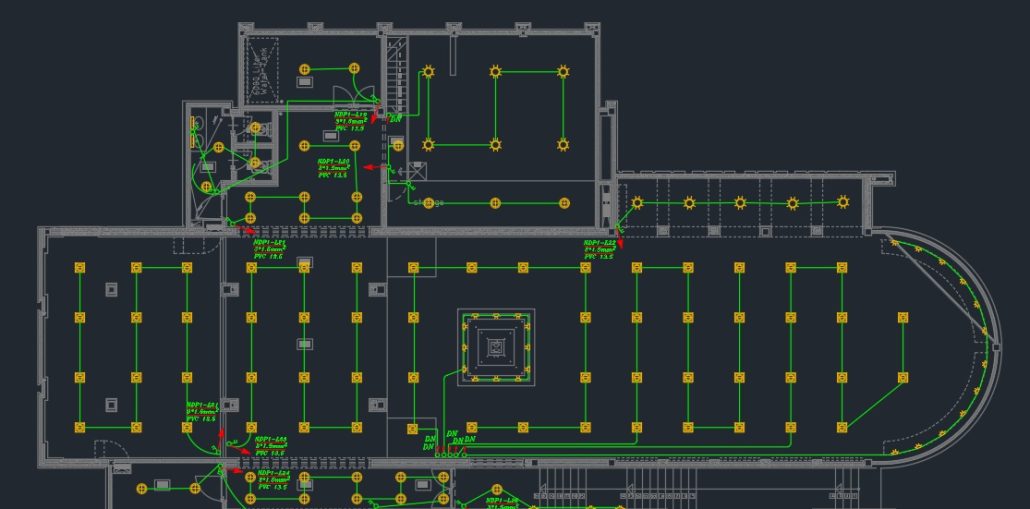 نقشه کشی تاسیسات الکتریکی روشنایی