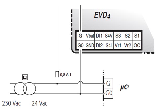 شکل 5 - کانکشن دیاگرام منبع تغذیه EVD4